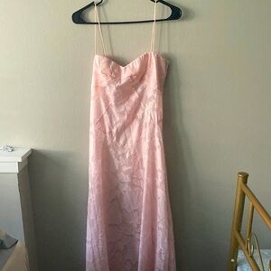 Pink lace maxi dress